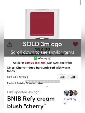 SOLD ON MERCARi❌ REFY Blush in Cherry - Deep Burgundy Red